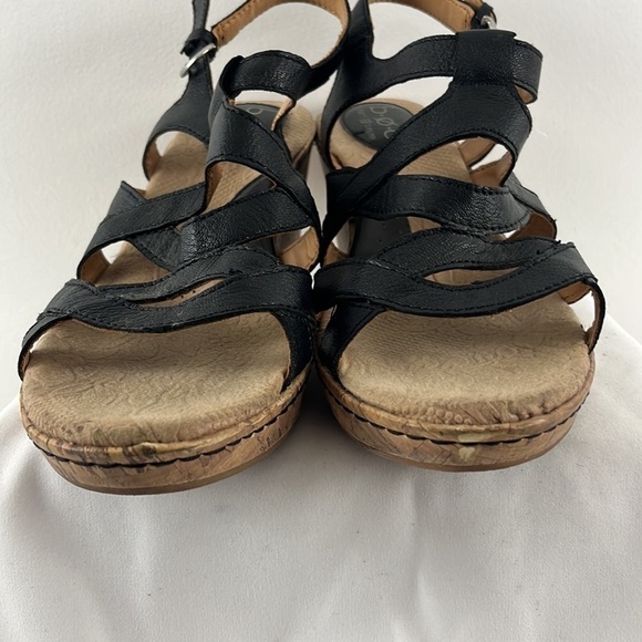 Born Concept Leather Strappy Sandals w/ Cork Wedge Heels - Picture 4 of 8